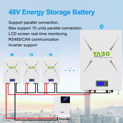 5kw 10kwh 48v Lifepo4 होम बैटरी 200Ah रिचार्जेबल 16S1P प्रिज्मीय सेल