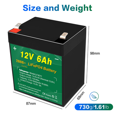 टैलेंटसेल 12v 6ah Lifepo4 बैटरी पैक डीप साइकिल 2000 साइकिल 32700 6000mah