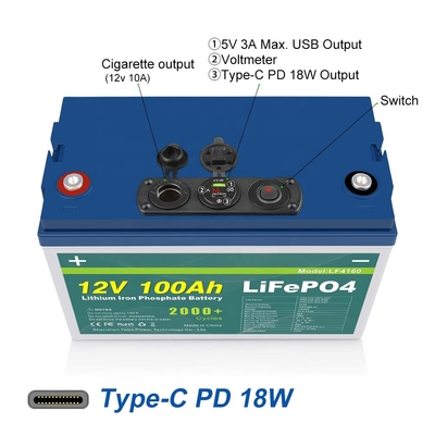 100ah Lifepo4 12v बैटरी पैक सोलर Bms BOATS UPS गोल्फ कार्ट