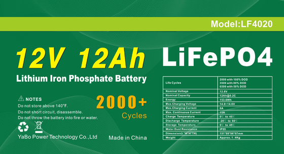 इलेक्ट्रिक बाइक रिचार्जेबल डीप साइकिल के लिए 12v 10a Lifepo4 बैटरी