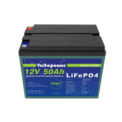 12v 50ah Lifepo4 रिचार्जेबल बैटरी पैक 2000 डीप साइकिल