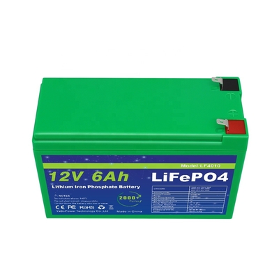 स्मार्ट BMS 12v 6ah Lifepo4 बैटरी पैक डीप साइकिल 2000 साइकिल