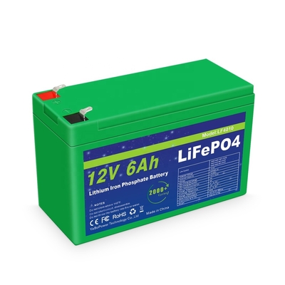 स्मार्ट BMS 12v 6ah Lifepo4 बैटरी पैक डीप साइकिल 2000 साइकिल
