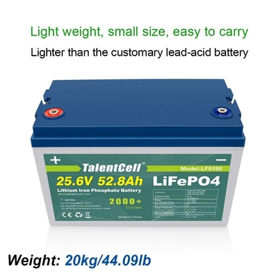 25.6v 52ah 50ah 24v Lifepo4 डीप साइकिल बैटरी सोलर 3000 साइकिल