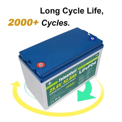 25.6v 52ah 50ah 24v Lifepo4 डीप साइकिल बैटरी सोलर 3000 साइकिल