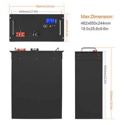 Bms 100ah 48 Volt Lifepo4 बैटरी पैक 48v 200ah लिथियम आयन सोलर बैटरी