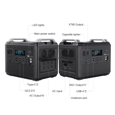 एयर कंडीशनर फ्रिज होम 2000w Lifepo4 Ups Solar Generator के लिए LiFePO4 पोर्टेबल पावर स्टेशन