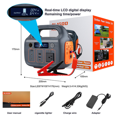 पोर्टेबल ऊर्जा भंडारण उत्पादन 110V एसी लिथियम आयन बैटरी 300W अक्षय ऊर्जा होम पावर स्टेशन