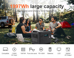 अप्स लिथियम पोर्टेबल पावर स्टेशन Lifepo4 सोलर 2000W 1000 वाट टू-वे क्विक