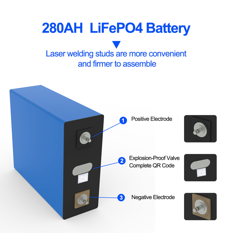 सुपर बिक्री 3.2V 280Ah Lifepo4 बैटरी सेल 4000 चक्र ग्रेड ए क्रांतिकारी3.2V 280Ah